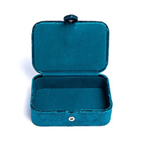 Velvet Jewellery / tarot box - Petrol blue with Tarot Eye