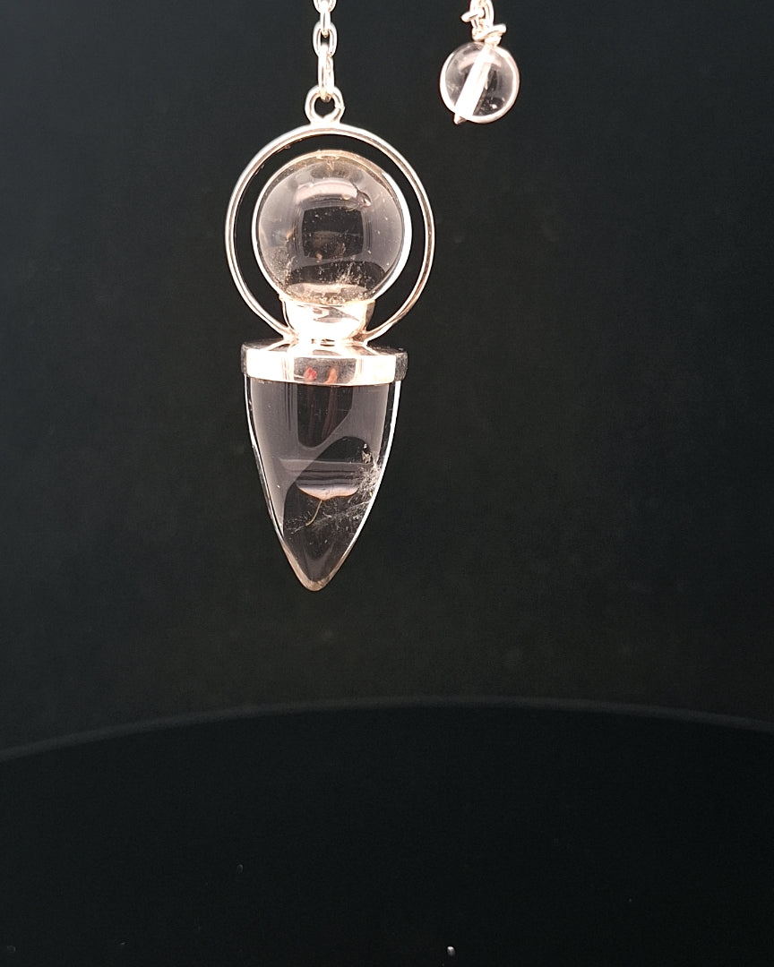 Silver - Quartz, Clear Pendulum