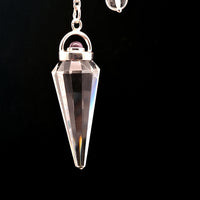 Silver - Quartz, Clear with Amethyst Pendulum