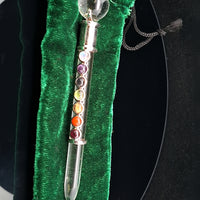 Quartz, Clear with Chakra Wand - Silver Plated