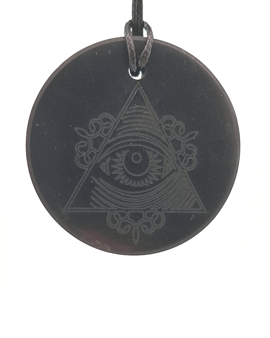 Shungite, Eye of Provindence Pendant