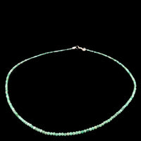 Emerald 2mm Faceted Necklace - Silver Plated