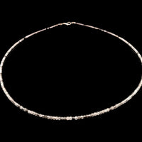 Tourmalinated Quartz 2mm Faceted Necklace - Silver Plated
