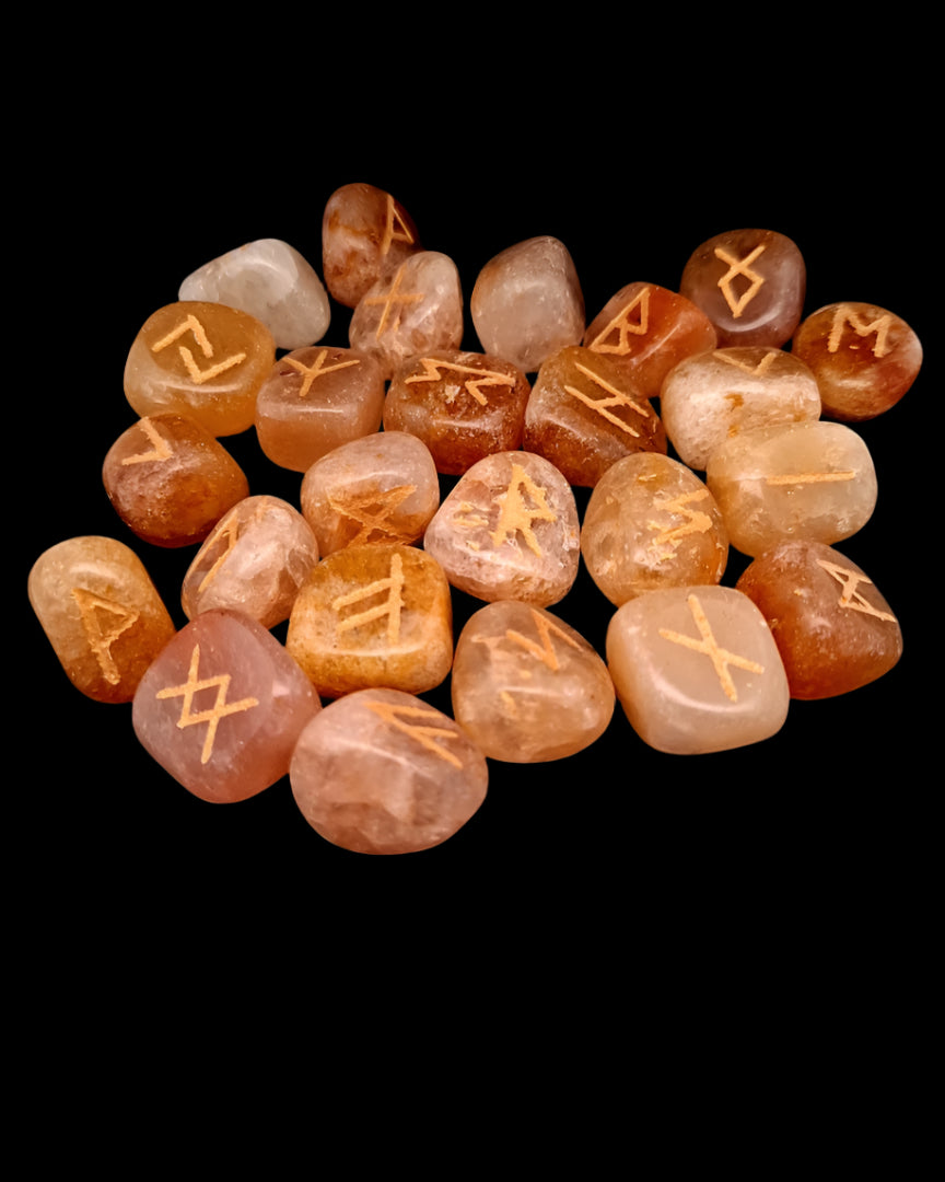 Aventurine, Orange, Rune Oracle Set