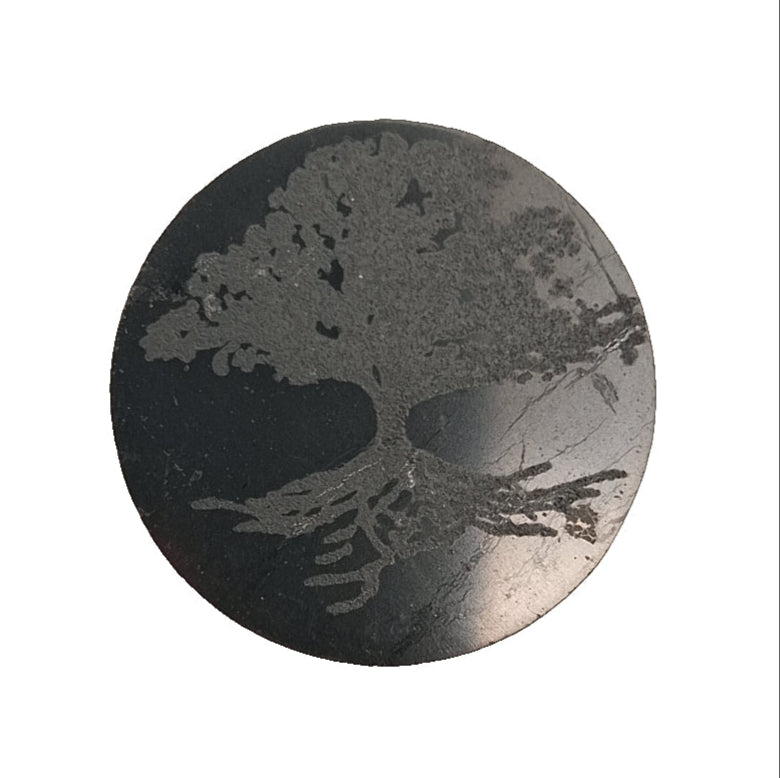 Shungite Protective Slice (2.1cm) - Tree of Life