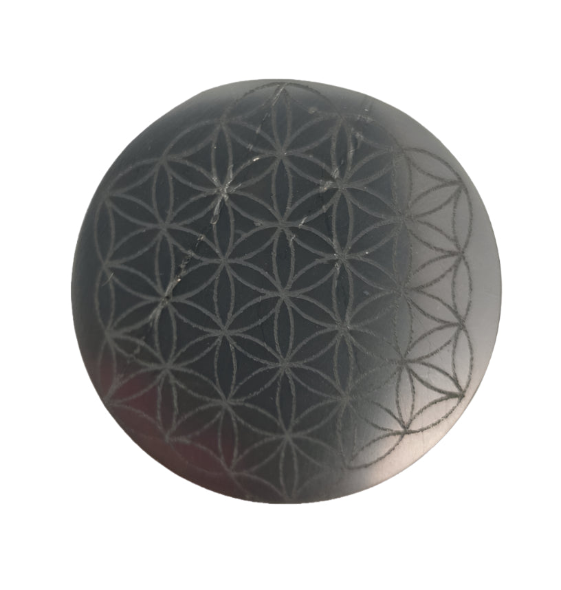 Shungite Protective Slice (3.2cm) - Flower of Life