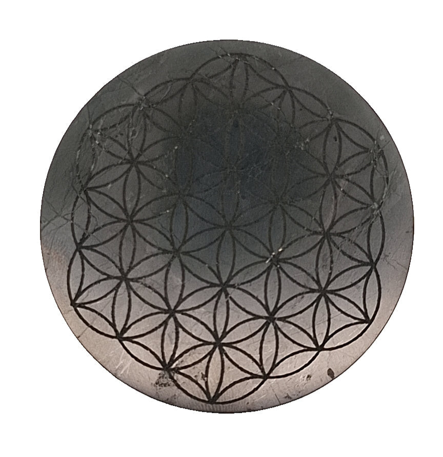 Shungite Protective Slice (5.3cm) - Flower of Life
