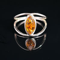 Amber, Sterling Silver Ring