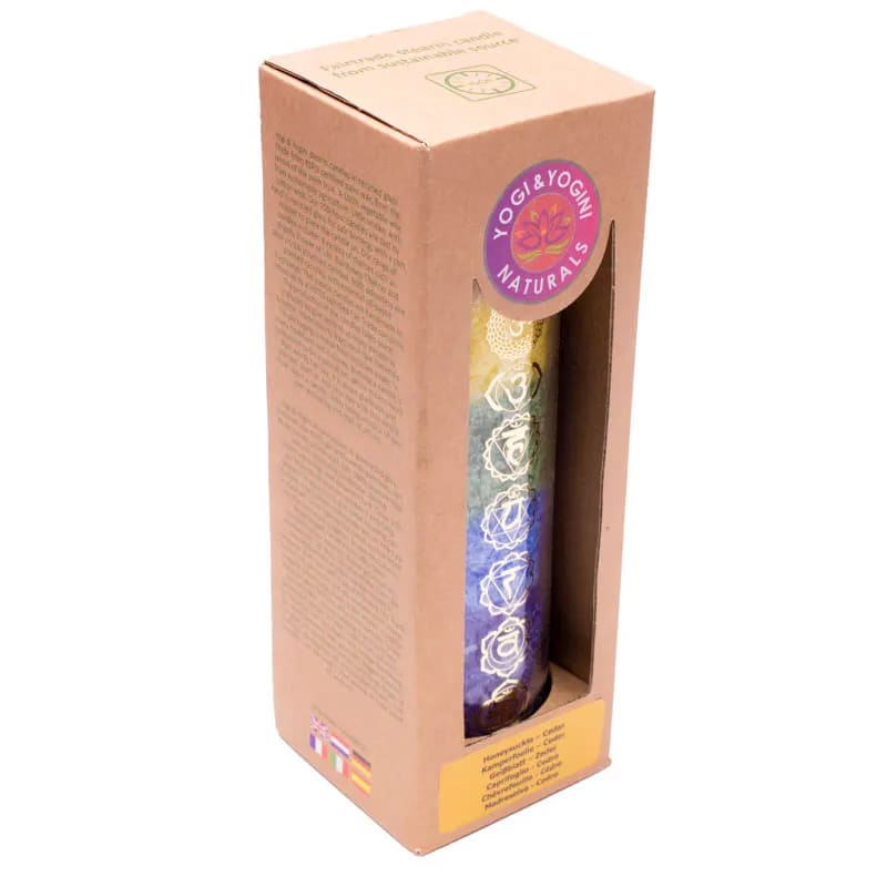 Chakra candle 7 Chakras with essential oils - Honeysuckle & Cedar