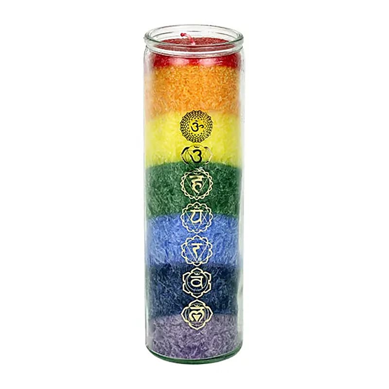 Chakra candle 7 Chakras with essential oils - Honeysuckle & Cedar