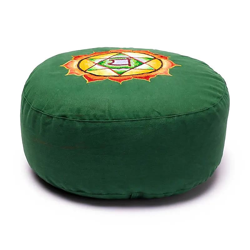 Meditation Cushion - Heart Chakra - Anahata Embroidered