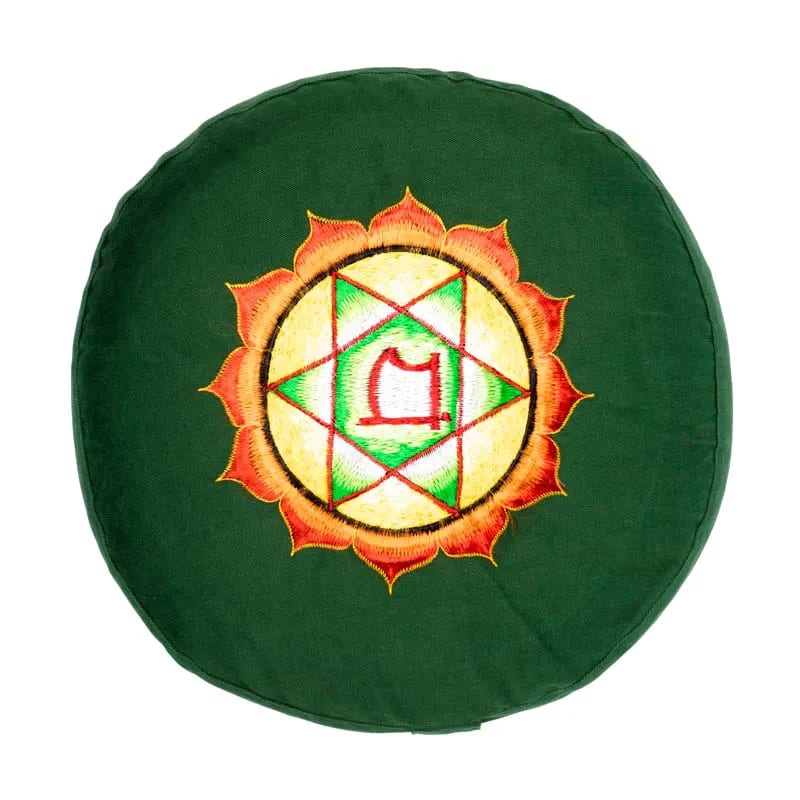 Meditation Cushion - Heart Chakra - Anahata Embroidered