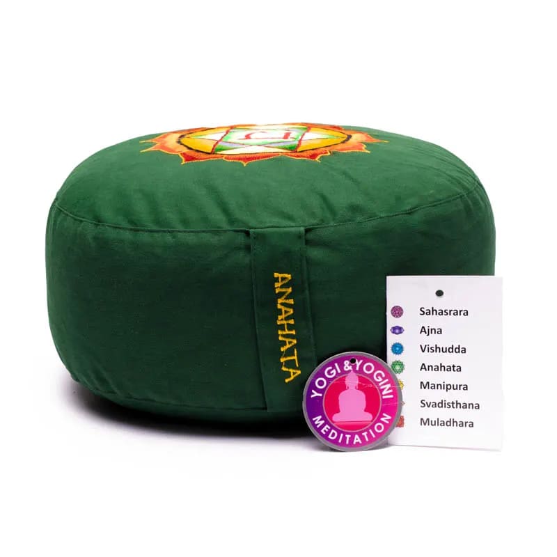 Meditation Cushion - Heart Chakra - Anahata Embroidered