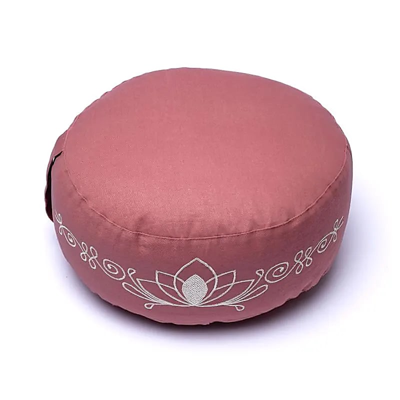 Meditation cushion - Pink Lotus - Organic Cotton