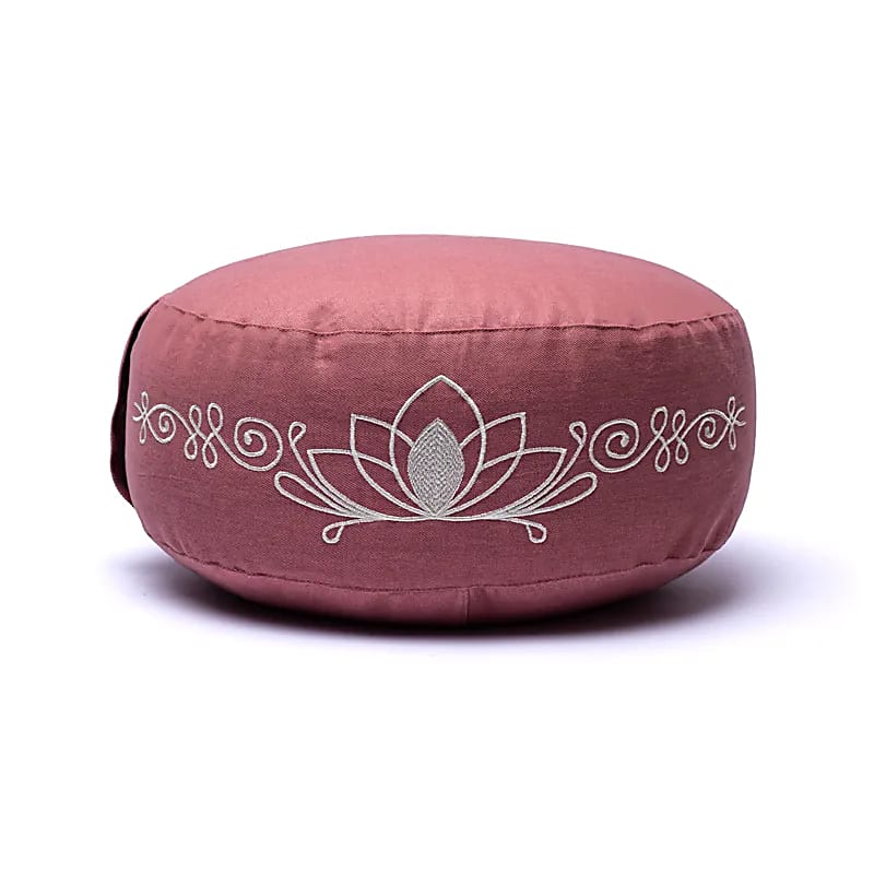 Meditation cushion - Pink Lotus - Organic Cotton