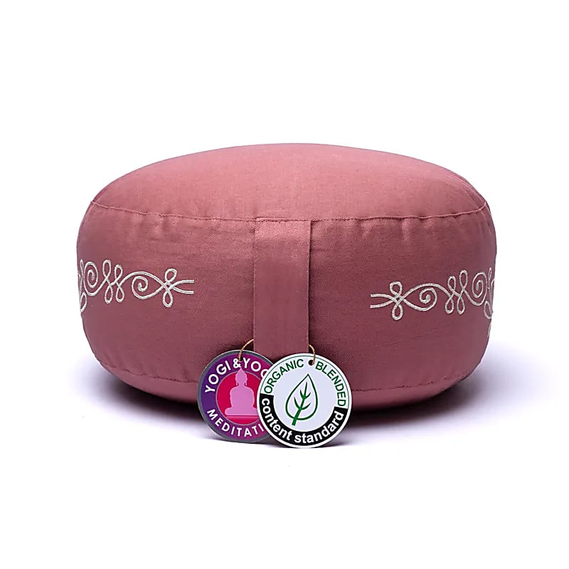 Meditation cushion - Pink Lotus - Organic Cotton