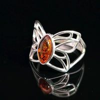 Amber, Sterling Silver Ring