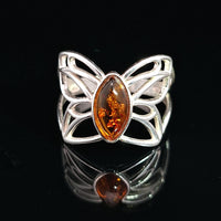 Amber, Sterling Silver Ring