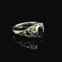 Amethyst Faceted Sterling Silver Ring