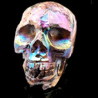 Titanium Aura Quartz Skull