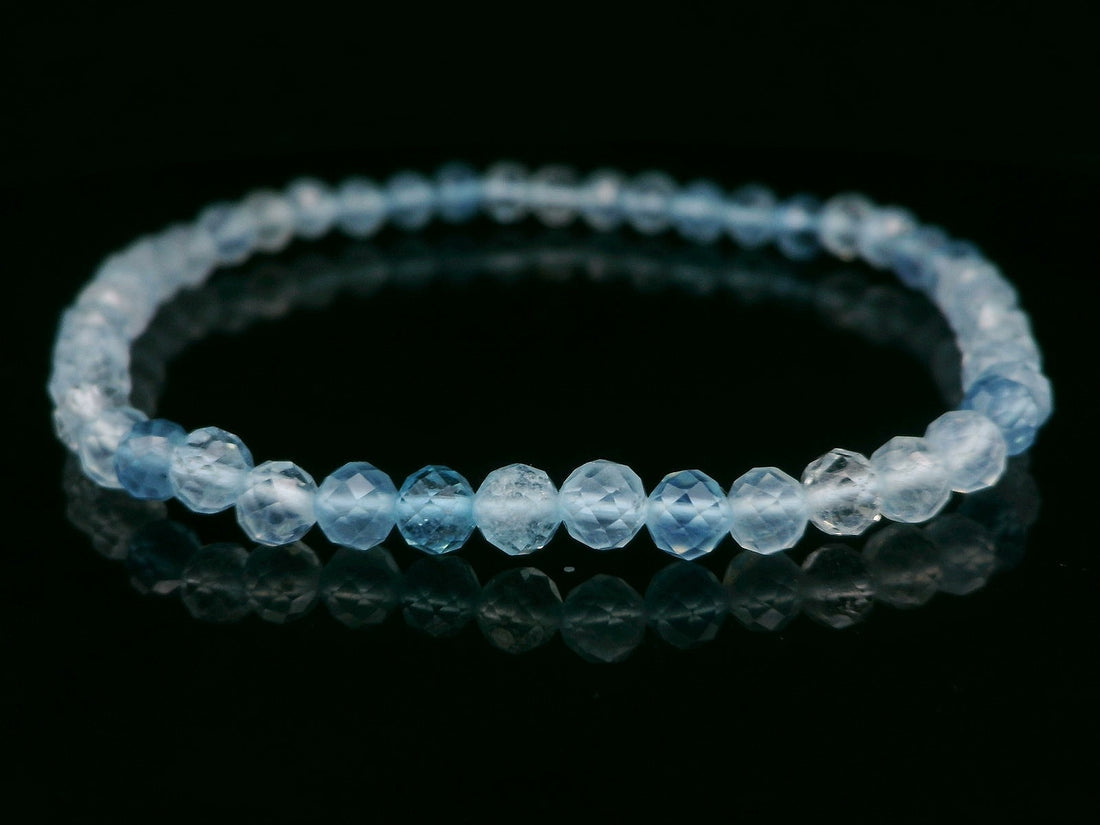 Aquamarine 4mm Faceted Bracelet
