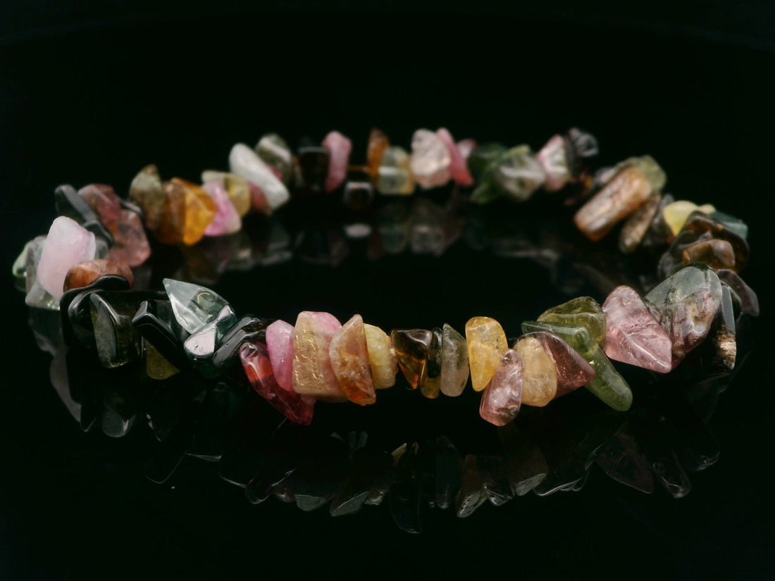Tourmaline, Watermelon, Chip Bracelet