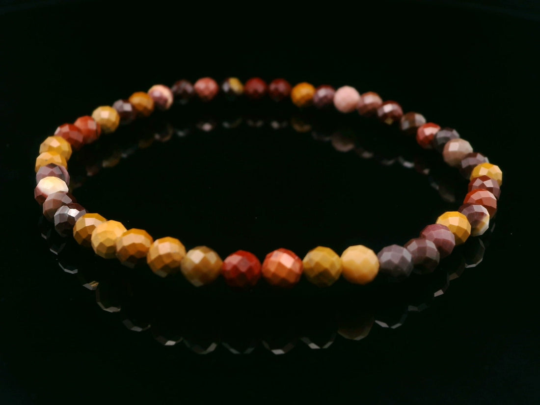 Jasper, Mookite 4mm Faceted Bracelet