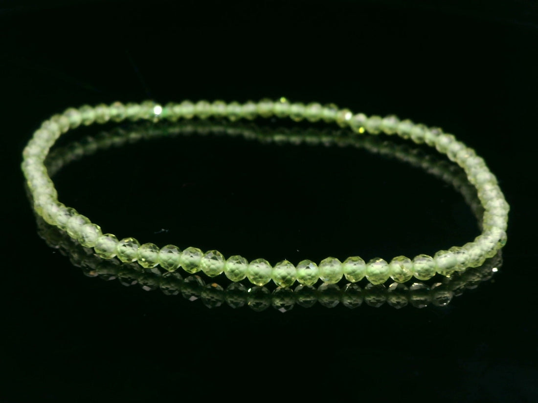 Peridot 3mm Faceted Bracelet