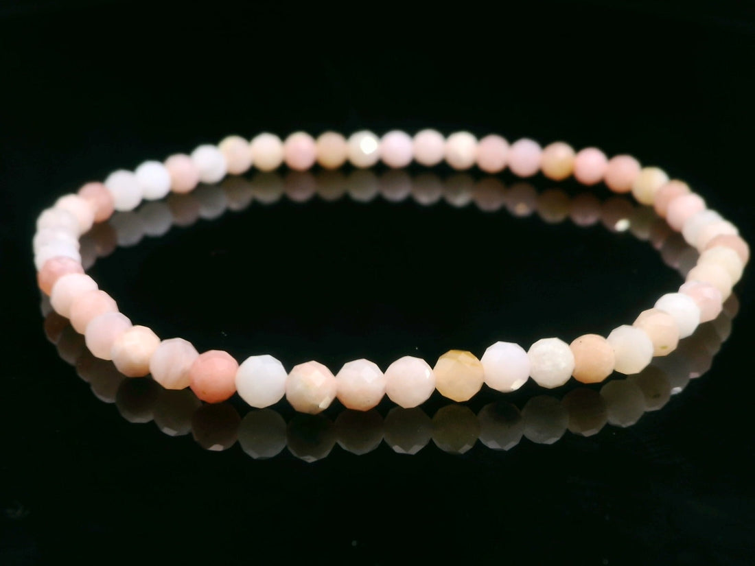 Pink Opal 4mm Faceted Bracelet