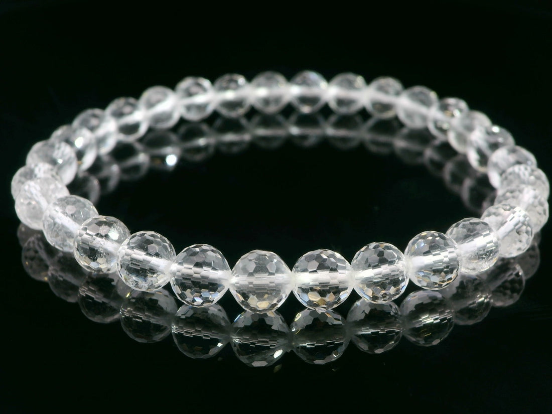 Quartz, Clear 6mm Faceted Bracelet