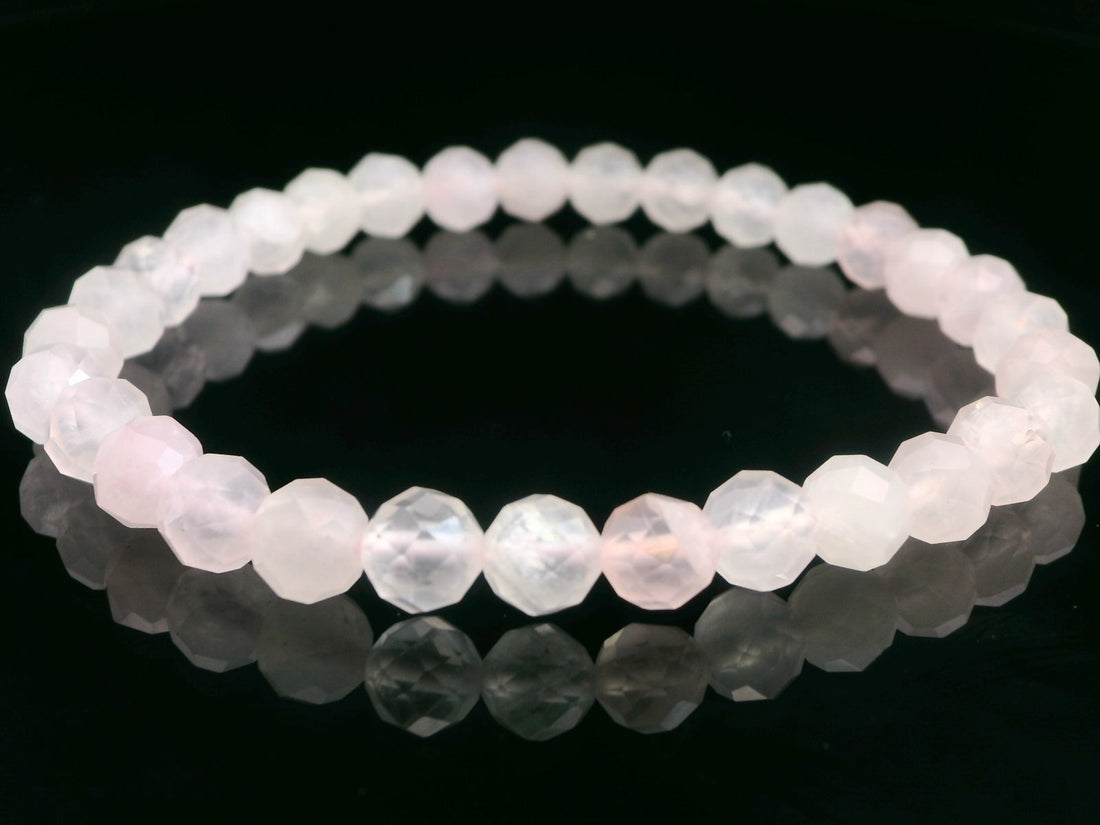 Rose Quartz 6mm Faceted Bracelet