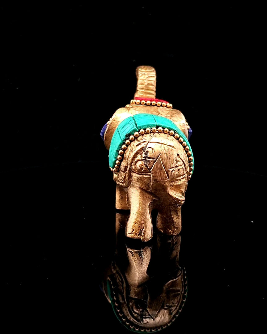 Brass Elephant with Mosaic