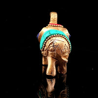 Brass Elephant with Mosaic