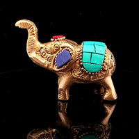 Brass Elephant with Mosaic