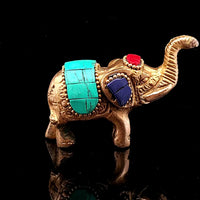 Brass Elephant with Mosaic