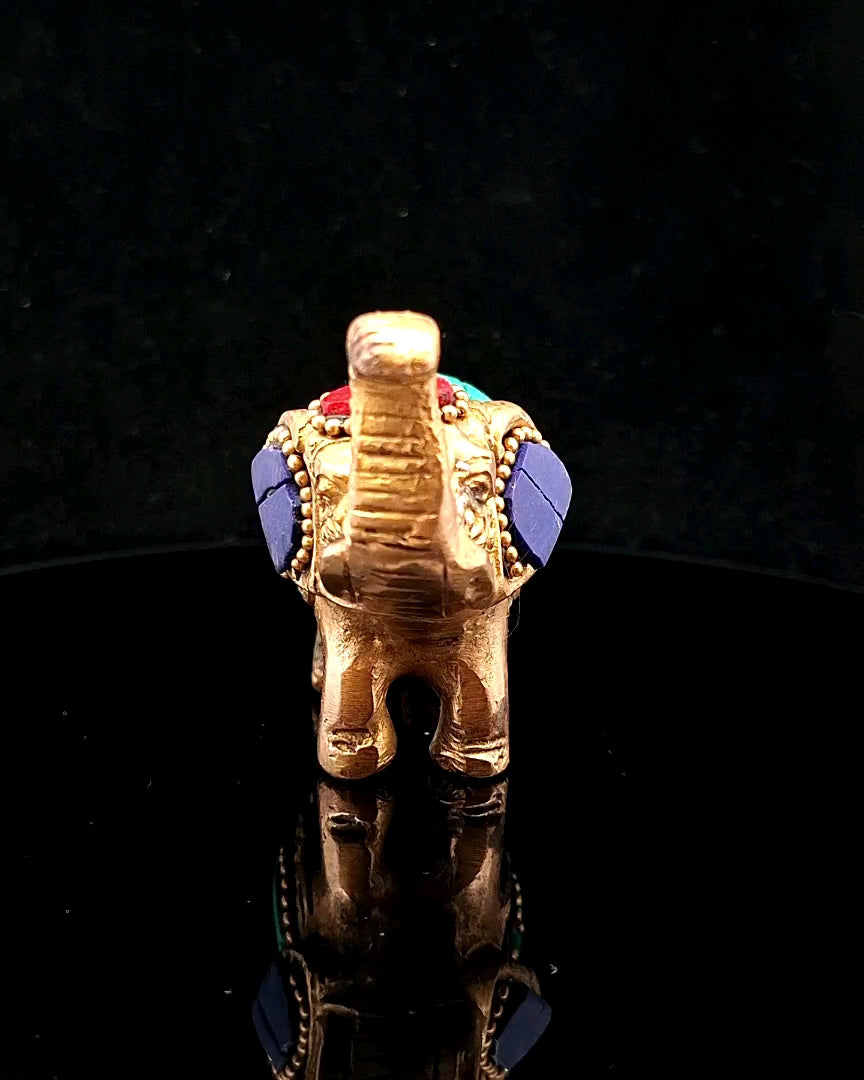 Brass Elephant with Mosaic