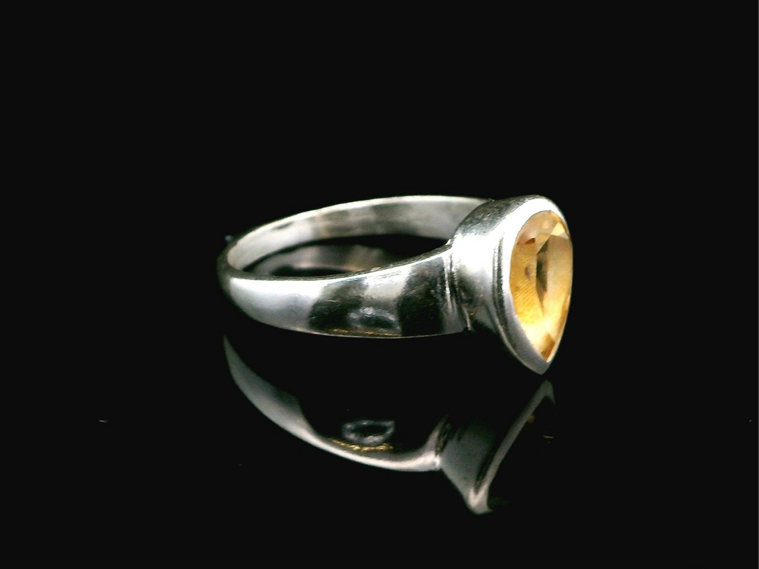 Citrine, Faceted Sterling Silver Ring