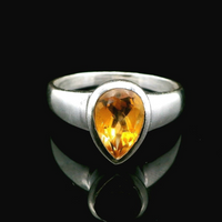 Citrine, Faceted Sterling Silver Ring