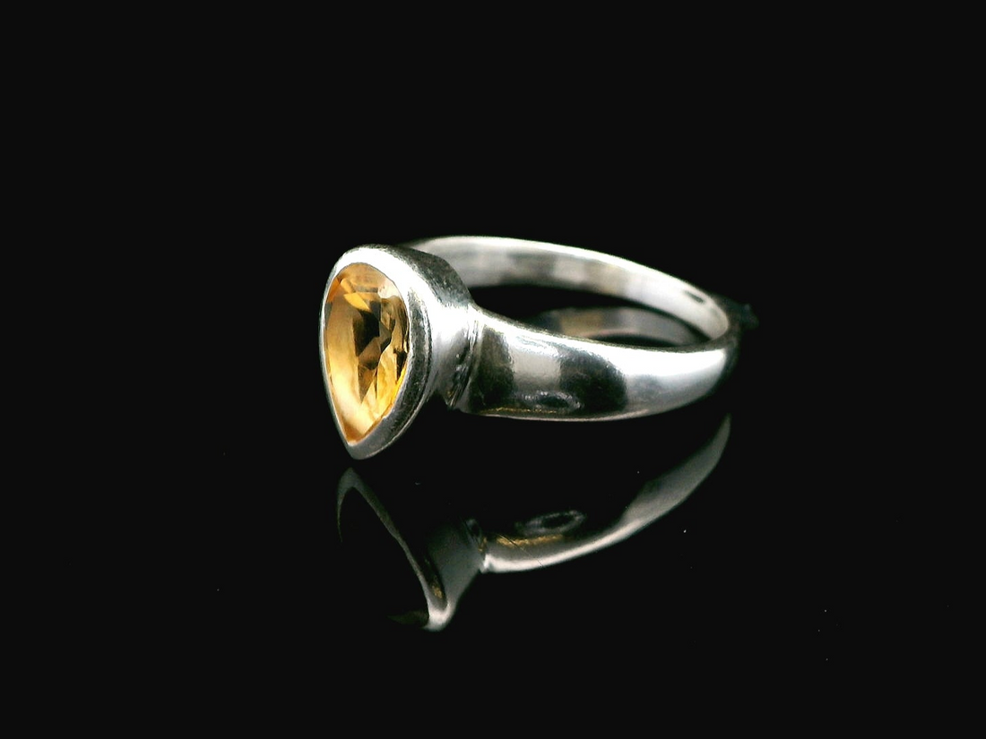 Citrine, Faceted Sterling Silver Ring