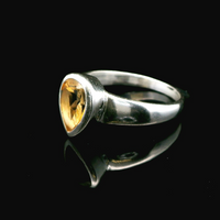 Citrine, Faceted Sterling Silver Ring