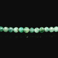 Emerald 2mm Faceted Necklace - Silver Plated