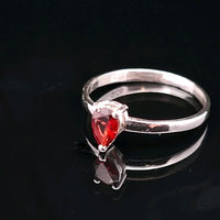 Garnet, Faceted Sterling Silver Ring