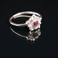 Garnet, Faceted Sterling Silver Ring