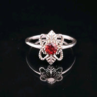 Garnet, Faceted Sterling Silver Ring
