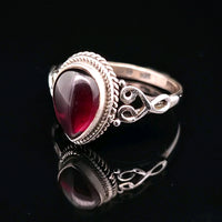 Garnet, Sterling Silver Ring