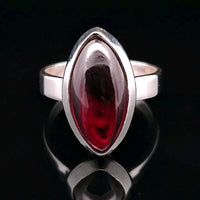 Garnet, Sterling Silver Ring