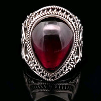 Garnet, Sterling Silver Ring