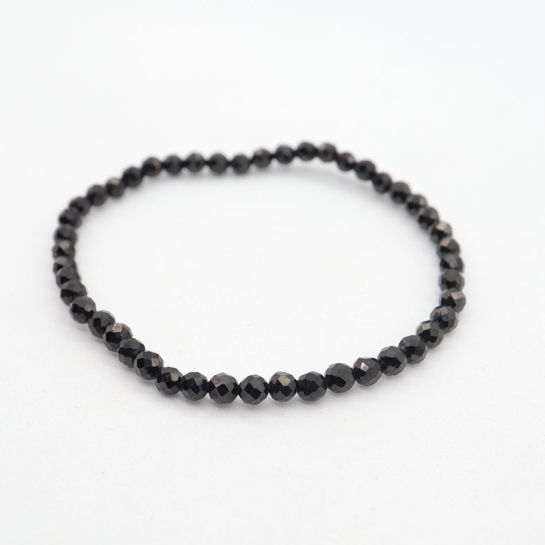 Tourmaline, Black Faceted Bracelet - 4mm