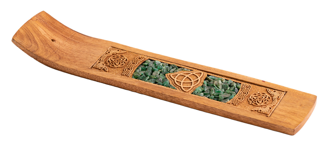Celtic knot / Triquetra with aventurine Incense Holder