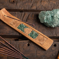 Celtic knot / Triquetra with aventurine Incense Holder
